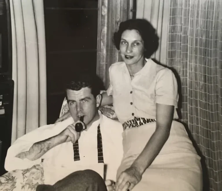 Historic black and white family photograph from the early days of The Cutty Sark Motel.